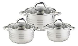 Set oale inox FLORIA ZLN4083 - 6 piese, capacitati 1.5/2/3L, AISI 304 18/10