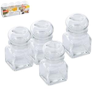 Borcan din sticlă pentru mirodenii 120 ml 4 bucăţi