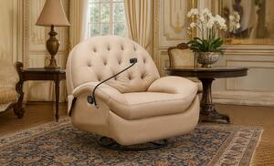 Fotoliul cu Recliner KJLC041 Bej, cu suport de telefon
