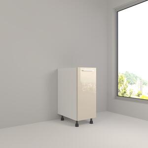Corp Inferior Komodo Melania o usa cu amortizare stanga/dreapta, 300x510x820 mm, MDF Bej Lucios/Pal Alb 18mm-MI2