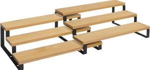Set de 2 bucăți suport condimente din bambus, 3 niveluri, negru 32x24x11/9cm