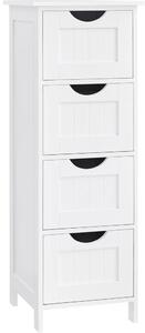Dulap cu picioare cu 4 sertare, alb 30x30x82cm