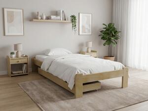 Pat de o persoana ADA 90x200 cm, pin Saltele: Cu saltele Sommera 18 cm, Somiera pat: Cu lamele drepte