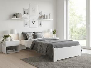 Pat de o persoana Culoare alb, IKAROS 90 x 200 cm Saltele: Fara saltea, Somiera pat: Cu lamele drepte