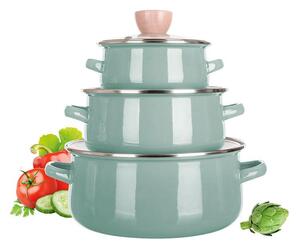 Set de oale emailate NATURAL OLIVE Banquet, 6 piese