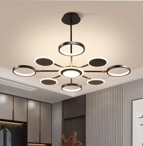 Lustra LED Cu Telecomanda, 3 Tipuri De Lumina, Intensitate Reglabila, 113W, Negru