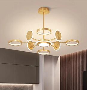Lustra LED Cu Telecomanda, 3 Tipuri De Lumina, Intensitate Reglabila, 113W, Auriu