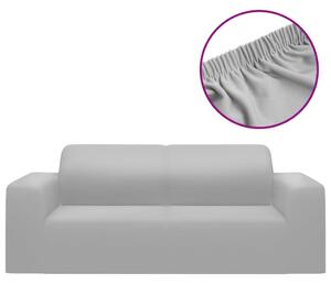 Husă elastică pentru canapea cu 2 locuri poliester jerseu, gri