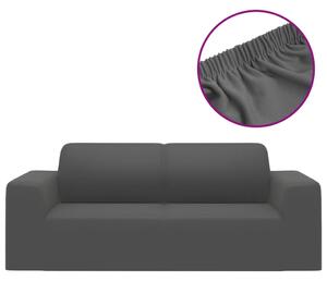 Husă elastică pentru canapea 2 locuri poliester jersey antracit