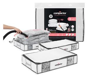 Cutii de depozitare pentru haine 3 buc. din material textil cu vacuum/cu pereți întăriți 45x65x15,5 cm Life – Compactor