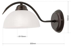 Orion - Lampă de perete RULA 1xE27/40W/230V alb/bronz
