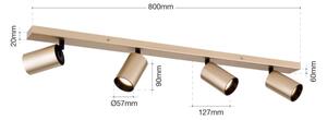 Orion - Corp de iluminat cu spoturi SEAN 4xGU10/13W/230V auriu