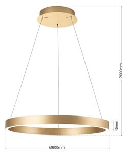 Orion - Lustru LED dimmabil suspendat pe cablu KOLK, LED/60W/230V, 2700/3000/4000K, diam. 60 cm, auriu