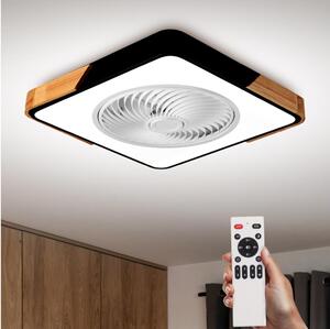 Brilagi LED lampă cu ventilator, 30W, 230V, 3000-6500K, negru/stejar + DO