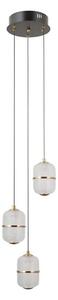ITALUX PND-34375-3-BK - Lustră LED suspendată pe cablu ALANI, 3xLED/5W/230V, 3000K, negru/auriu