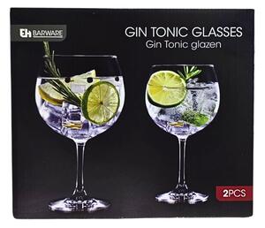 Set 2 pahare, cu picior, pentru gin, Excellent Houseware, 650 ml