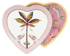 Set 2 farfurii, formă de inimă, Pip Studio, Pink, 21.5 cm, colecția La Majorelle