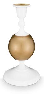 Suport metalic pentru lumânare, White-Gold, 24 cm, colecția Love Birds, Pip Studio
