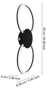 Eglo 902124 - Aplică de perete VENTICELLO, LED/20W/230V + LED/0,91W, neagră