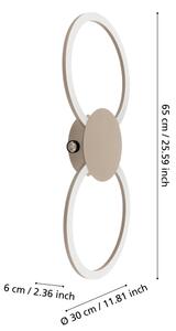 Eglo 902127 - Aplică de perete LED VENTICELLO LED/20W/230V + LED/0,91W bej