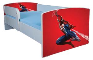 Pat Spiderman 1 baieti 2-6 ani cu saltea 130x60 cm, fara sertar ptv3346