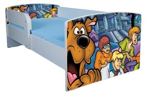 Pat unisex cu Scooby Doo cu saltea 140x70 inclusa, varianta fara sertar ptv1656