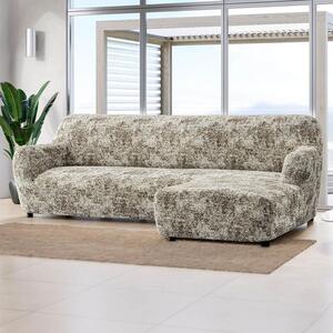 Huse bielastice MARMO bej canapea cu otoman dreapta (l. 170 - 300 cm)