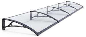 Copertină PRO 400x80 cm din aluminiu și plexiglas – Negru/Transparent