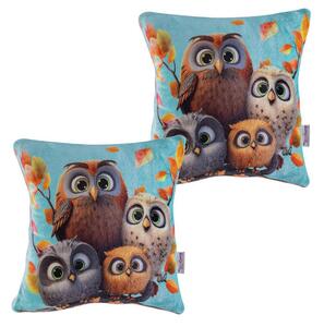 Set de 2 feţe pernuţe din micropluş BUFNIŢE 40 x 40 cm