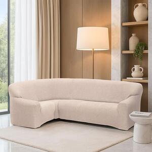 Huse super elastice RUBINIA smântânii colţar (l. 340 - 540 cm)