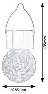 Rabalux Yola lampă solară suspendată 1x0.06 W transparent 7850