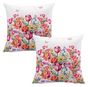 Set de 2 fețe pernuțe FLORI COLORATE 40 x 40 cm