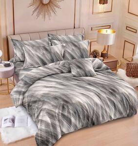 Lenjerie de pat DUBLU, model cu 2 FETE, cu 6 PIESE din FINET GROS (cod SR-599-BF)