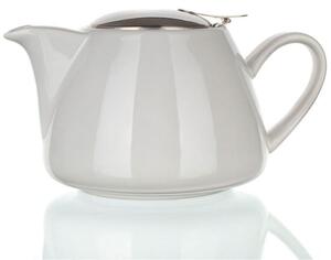 Ceainic din ceramică cu capac din inox şi sită Bonnet culoare albă BANQUET