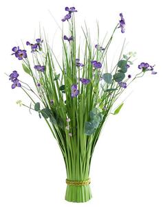 Mănunchi de iarbă ornamentală, flori mov, 70 cm