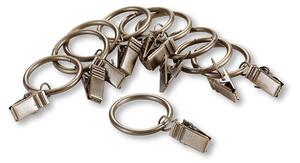 Set inele metalice pentru perdele cu cleme, alamă, 10 buc