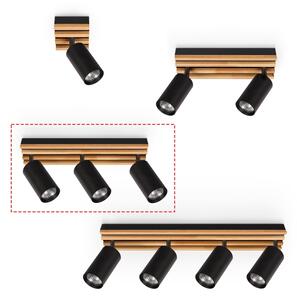 Brilagi - Lampă spot SELE WOOD ACOUSTIC 3xGU10/30W/230V negru/lemn
