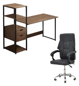 Set 2 buc mobilier studenti birou si scaun de birou Gloryn Pako World Nuc 107x40x110 cm
