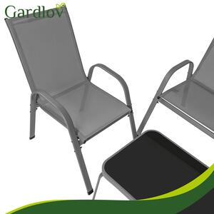 Set mobilier balcon Gardlov – Masă și scaune pentru terasă și grădină, gri