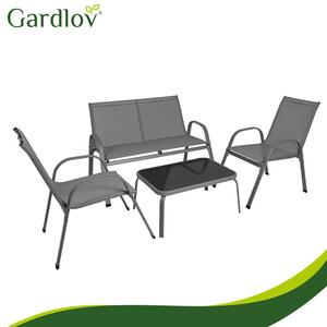 Set mobilier balcon Gardlov – Masă și scaune pentru terasă și grădină, gri