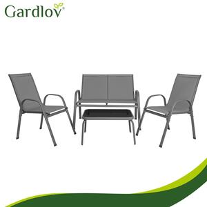 Set mobilier balcon Gardlov – Masă și scaune pentru terasă și grădină, gri