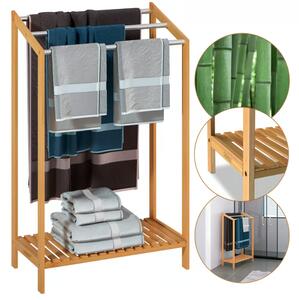 Suport pentru prosoape din bambus - set de 2