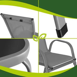 Set mobilier balcon Gardlov – Masă și scaune pentru terasă și grădină, gri