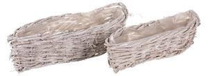 Set de cutii de flori din răchită Tear 2 buc, alb