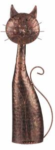 Decor de grădină din metal Pisică de cupru, 15 x44 x 7 cm