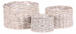 Set de capace pentru oale din rattan Levai 3 buc ,alb
