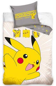 Carbotex Baby bumbac lenjerie de pat PokémonPikachu în acțiune, 140 x 200 cm, 70 x 90 cm