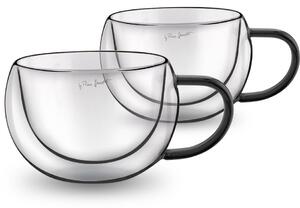Lamart LT9114 Set 2 pahare cappuccino Vaso, 270ml, negru