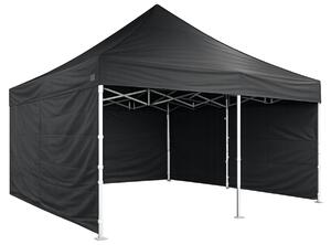 Cort pliabil 5×5 m – aluminiu hexagon profi, Negru