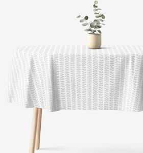 Goldea față de masă 100% bumbac - frunze scandinave - ovală 140 x 240 cm